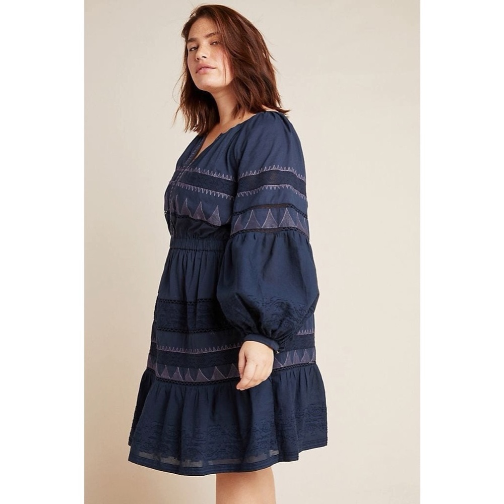 NWOT ANTHROPOLOGIE skye embroidered mini dress 3x